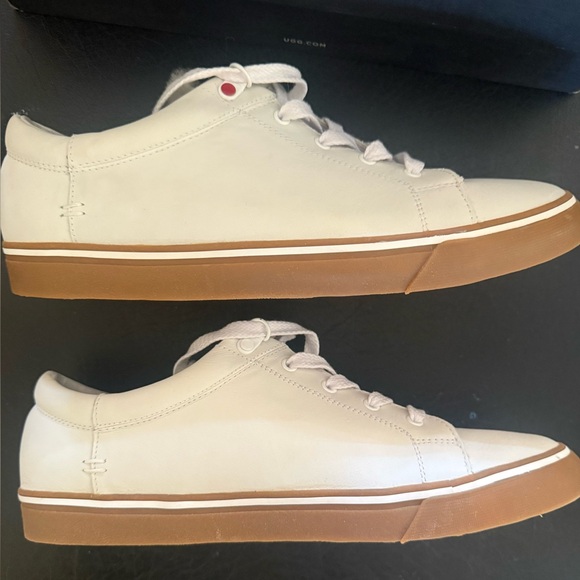 UGG Men's Brock Luxe White Cream Leather Sneakers with Gum Rubber Sole size 10 - Picture 5 of 12